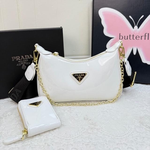 Fashion Logo Shiny Leather Women Messenger Bags