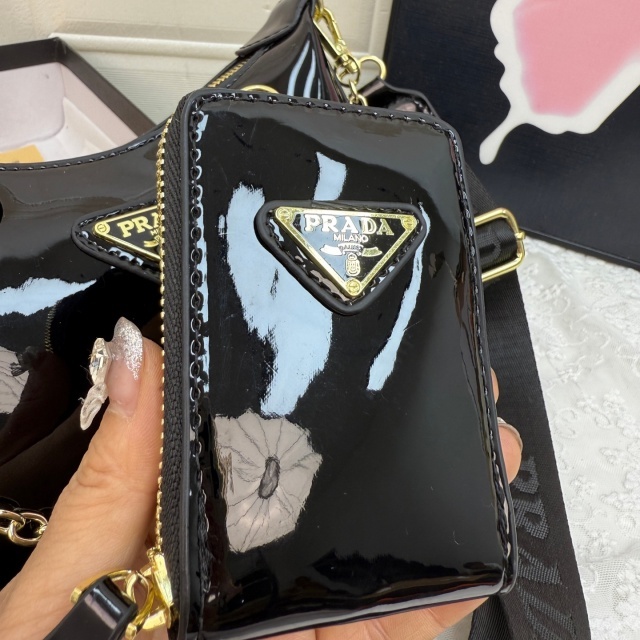 Fashion Logo Shiny Leather Women Messenger Bags
