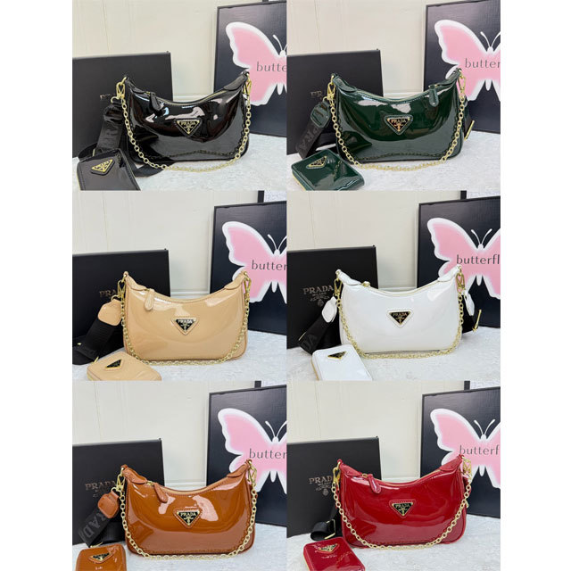 Fashion Logo Shiny Leather Women Messenger Bags