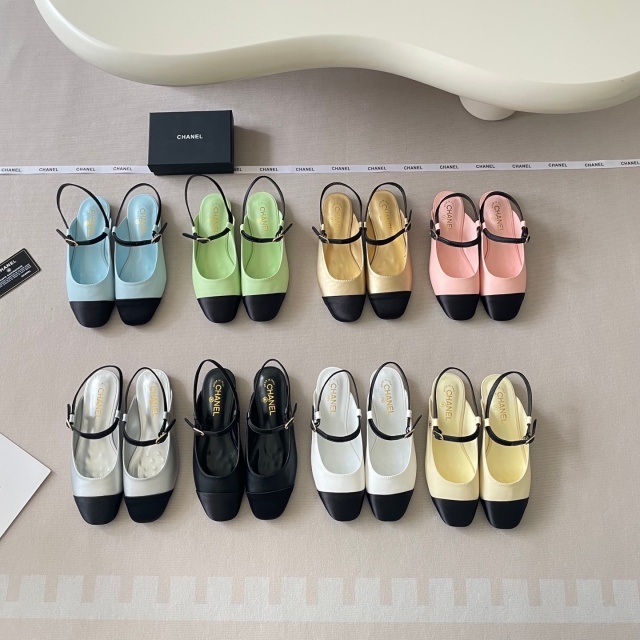 Luxury Fashion Color Block Backless Sandals
