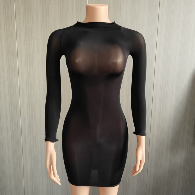 Sheer Mesh Tight Lingerie Dress