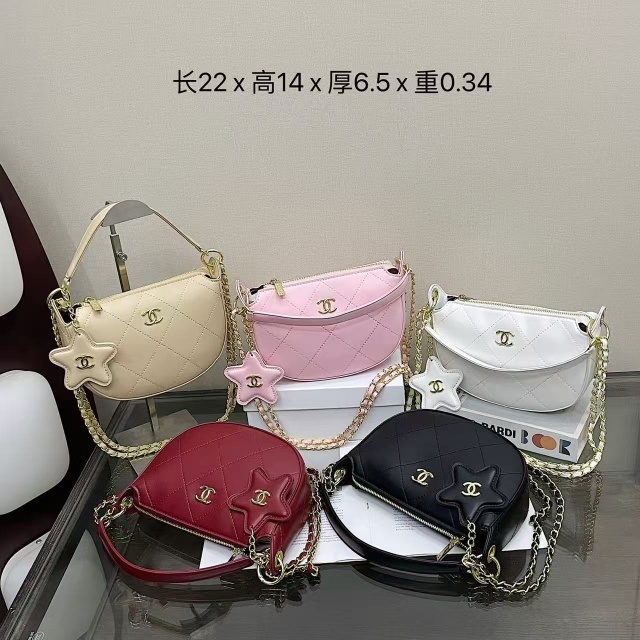 Fashion Leather Metal Logo Women Luxury Purses