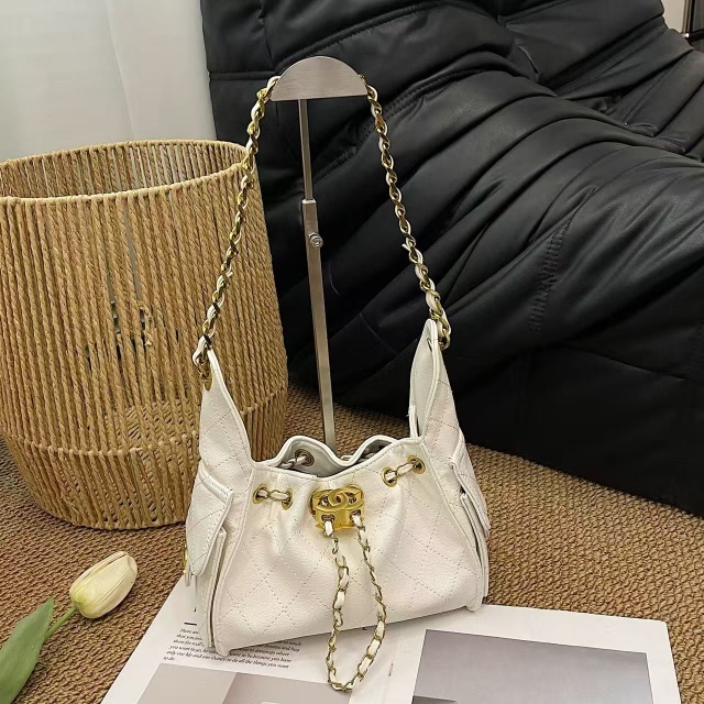 Metal Logo Leather Women Shoulder Bags