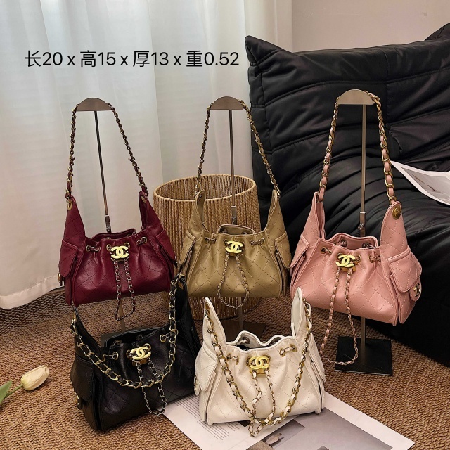 Metal Logo Leather Women Shoulder Bags