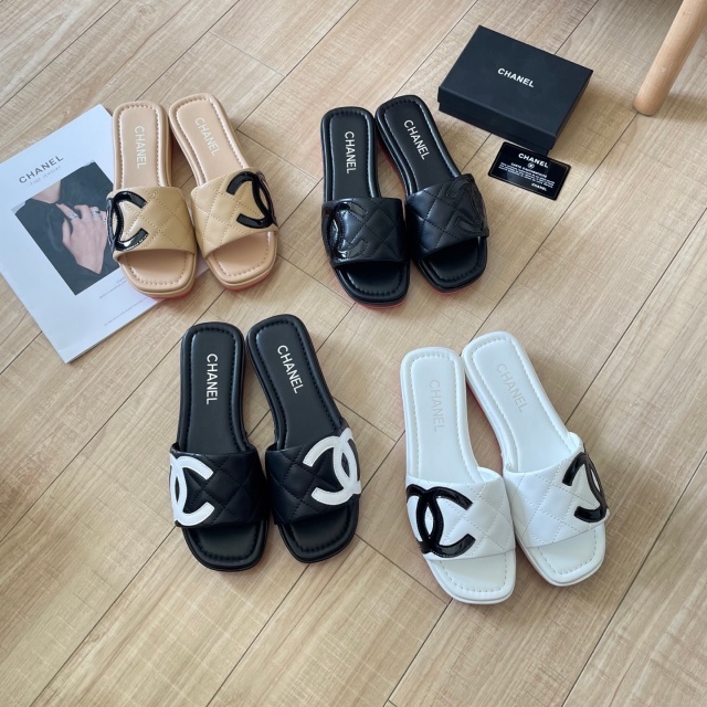Fashion Leather Women Casual Slippers