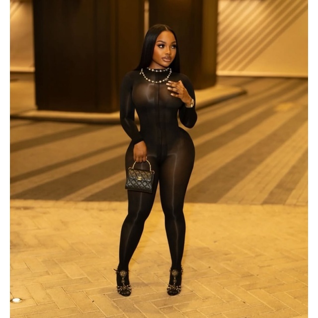 See Through Sheer Mesh Tight Lingerie Jumpsuit