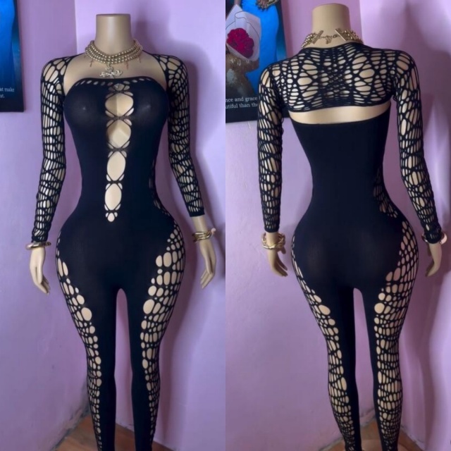 Hollow Out Tight Lingerie Jumpsuit