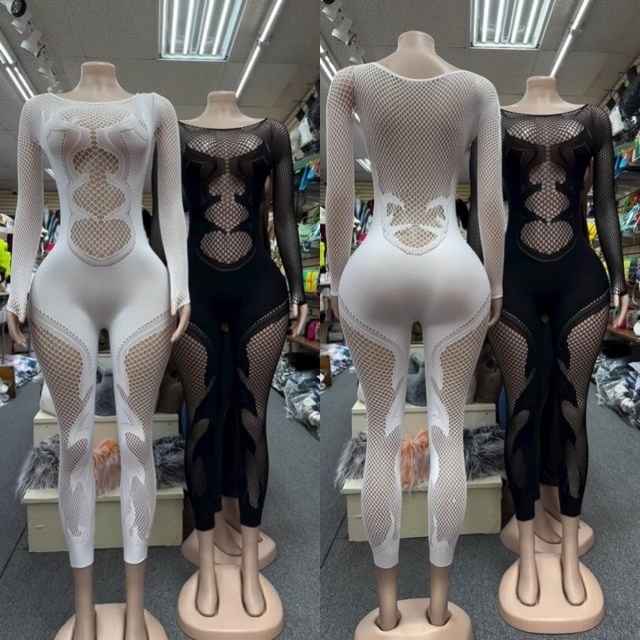 Fishnet Hollow Out Tight Lingerie Jumpsuit