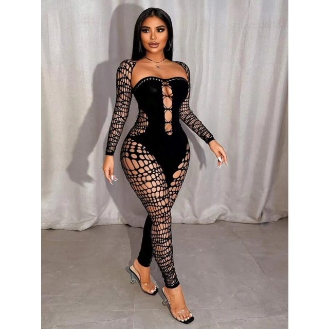 Hollow Out Tight Lingerie Jumpsuit