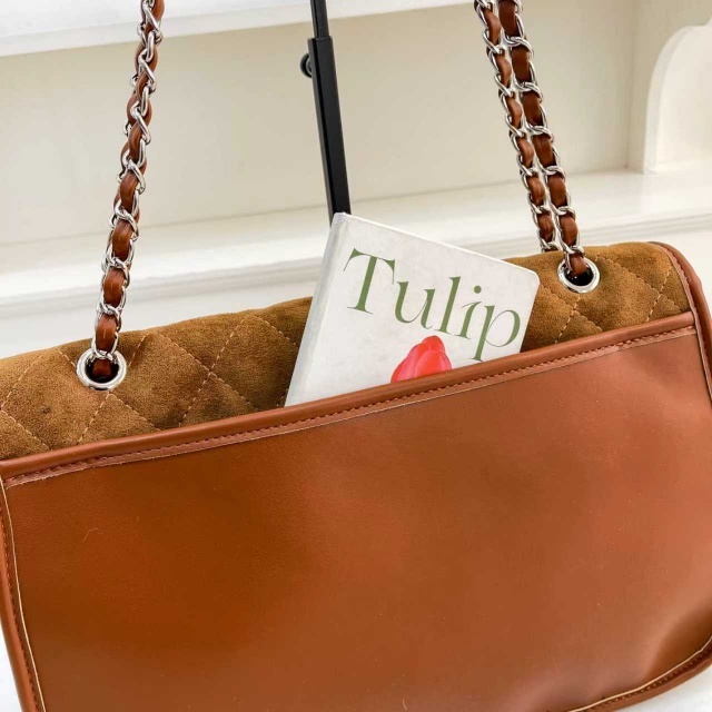 Metal Logo Fashion Suede Women Purses