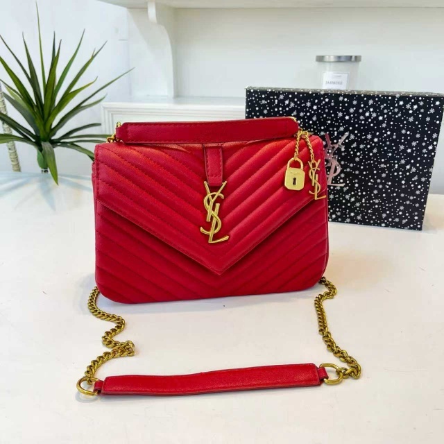 Metal Logo Leather Chained Women Messenger Bags