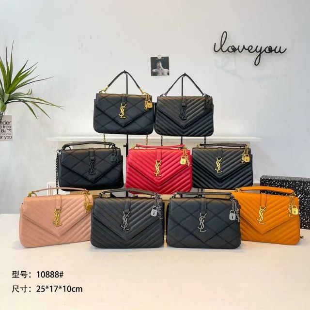 Metal Logo Leather Chained Women Messenger Bags