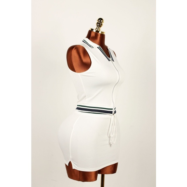 Golfwear Zipper Up Top Mini Skirt Set
