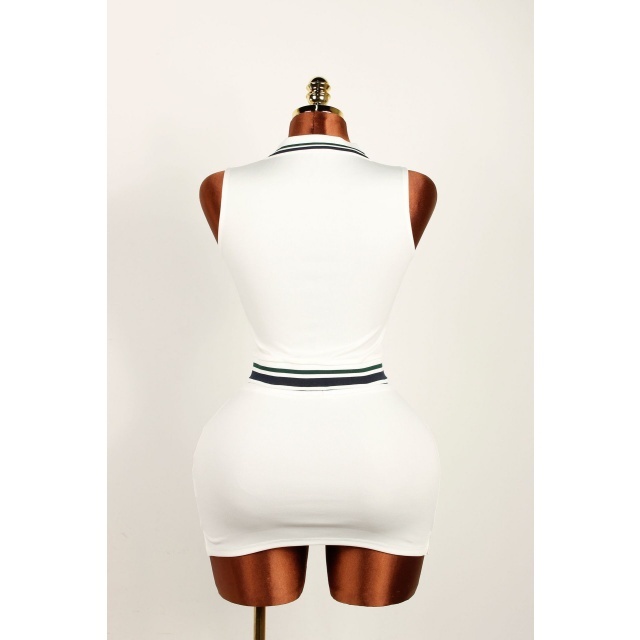 Golfwear Zipper Up Top Mini Skirt Set