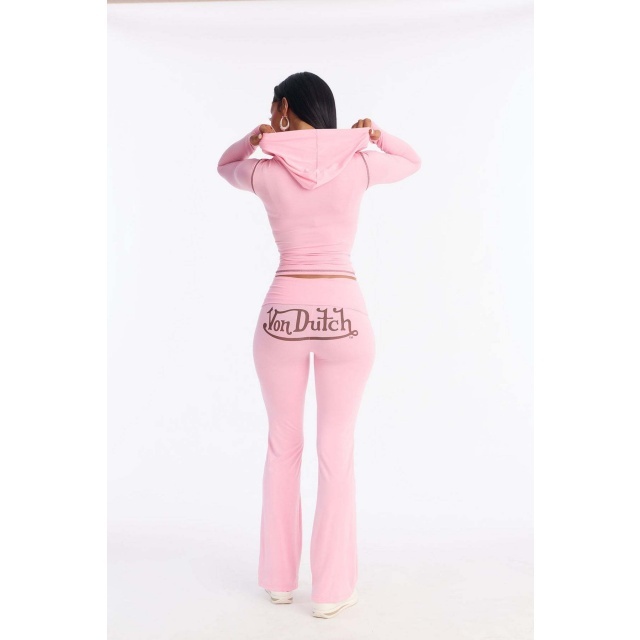 Printed Hooded Slim Fit Flare Pant Set