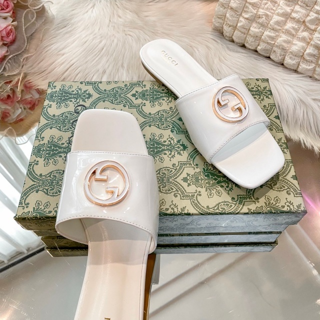 Leather Fashion Women Casual Slippers