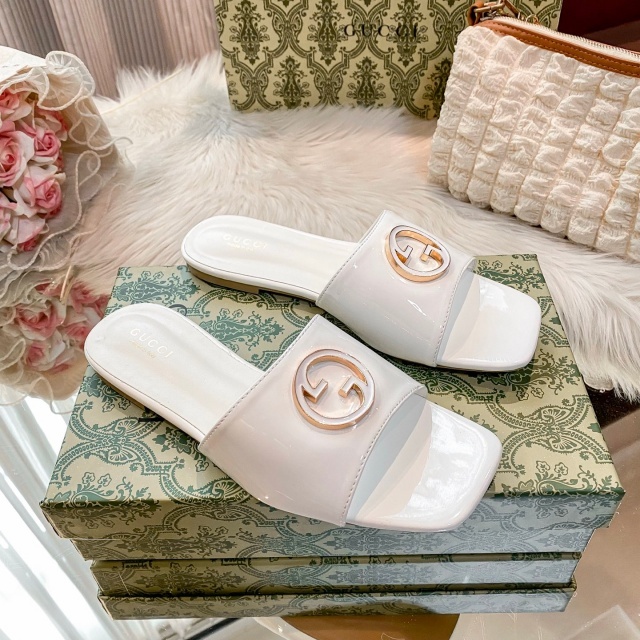 Leather Fashion Women Casual Slippers