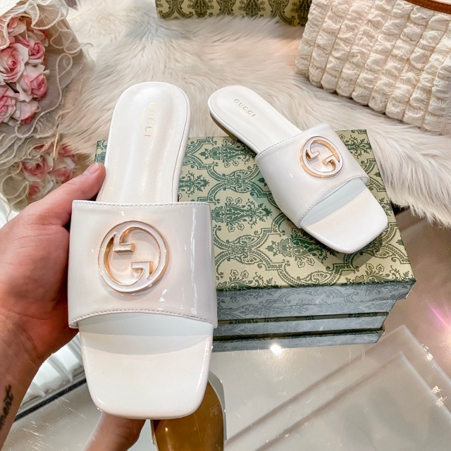 Leather Fashion Women Casual Slippers