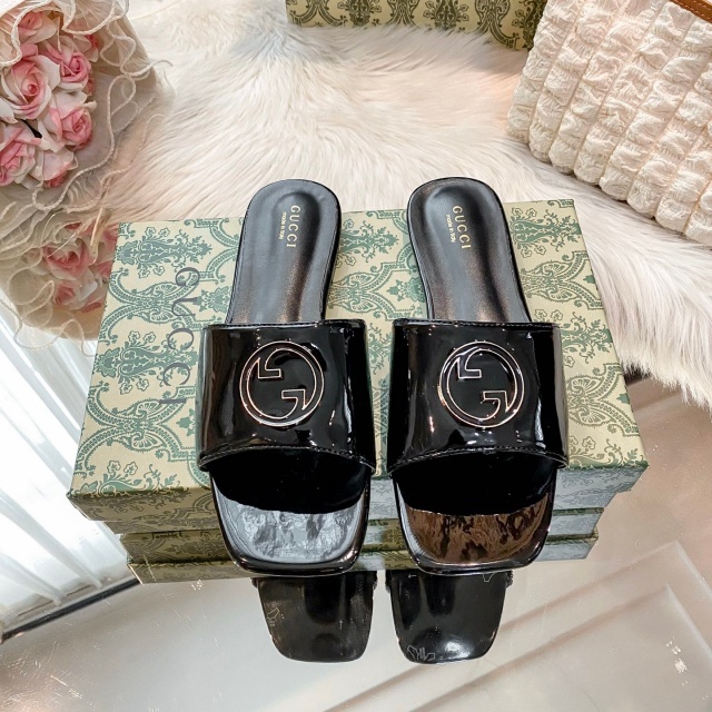Leather Fashion Women Casual Slippers