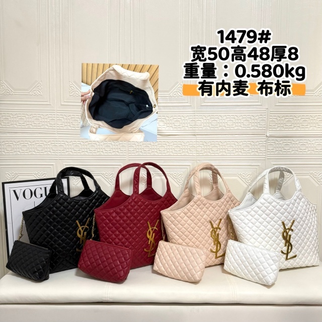 Metal Logo Big Size Leather Women Handbags