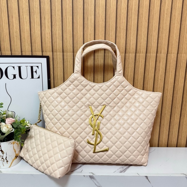 Metal Logo Big Size Leather Women Handbags