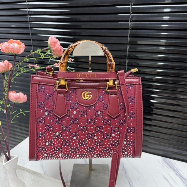 Rhinestones Leather Luxury Crossbody Handbags