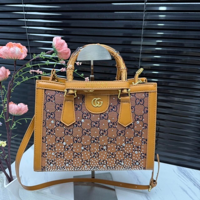 Rhinestones Leather Luxury Crossbody Handbags