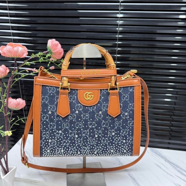 Rhinestones Leather Luxury Crossbody Handbags