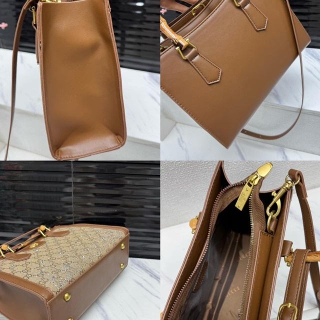 Rhinestones Leather Luxury Crossbody Handbags