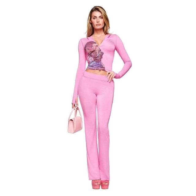 Cartoon Printed Hooded Slim Fit Pant Set