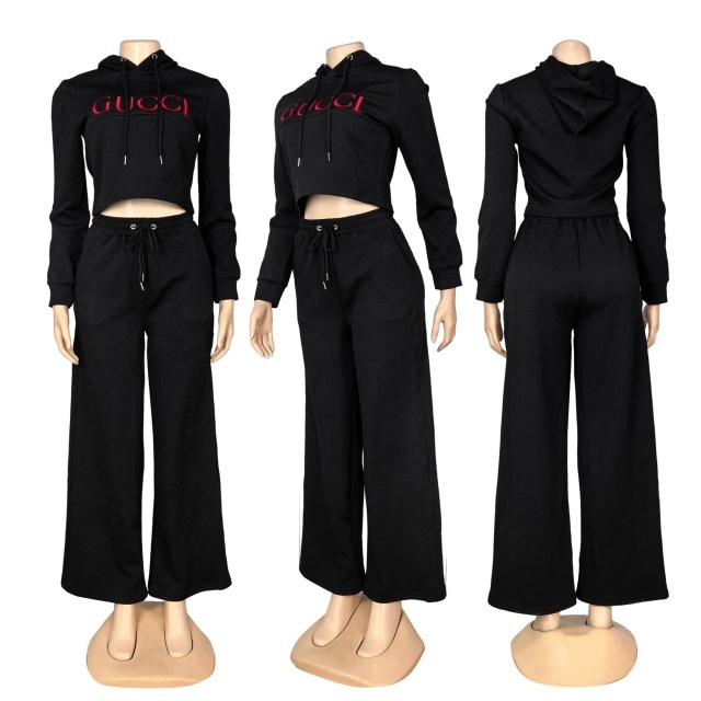 Fashion Hooded Top Women Jogging Suit