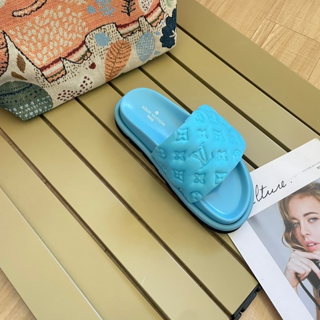 Fashion Women Candy Color Velcro Flat Slides