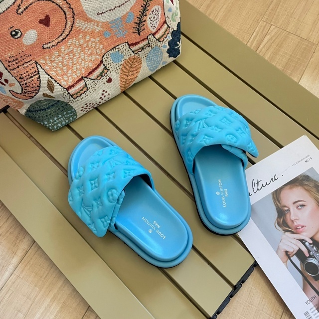 Fashion Women Candy Color Velcro Flat Slides