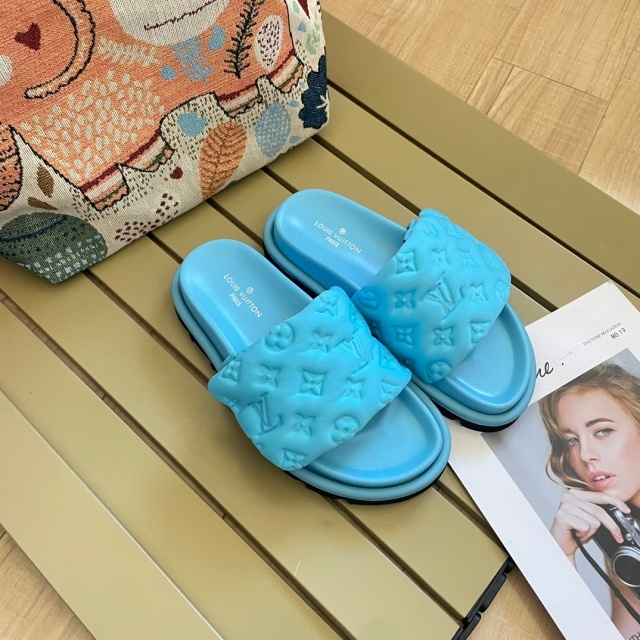 Fashion Women Candy Color Velcro Flat Slides