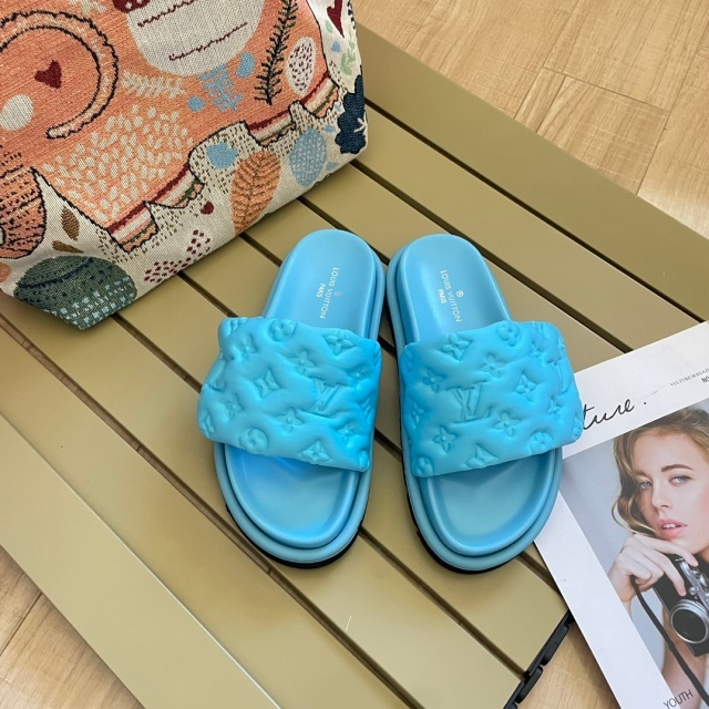 Fashion Women Candy Color Velcro Flat Slides