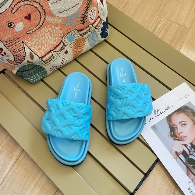Fashion Women Candy Color Velcro Flat Slides