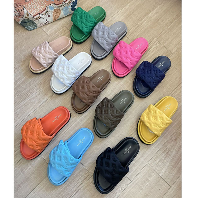 Fashion Women Candy Color Velcro Flat Slides