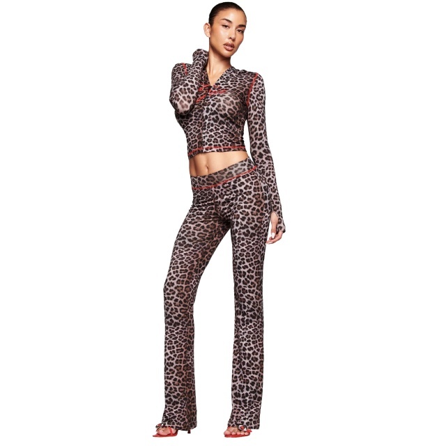 Casual Style Hooded Top Flare Pant Set