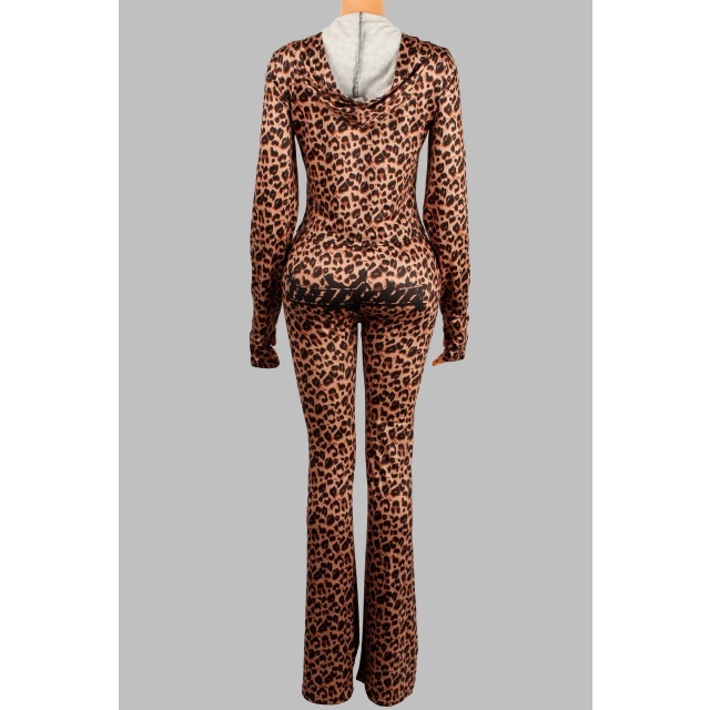 Baddie Printed Hooded Two Pieces Pant Set