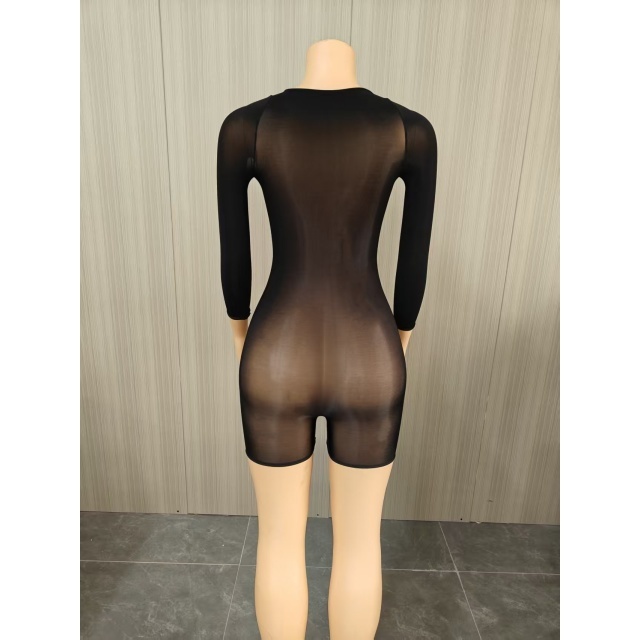 Sheer Mesh Tight Lingerie Romper