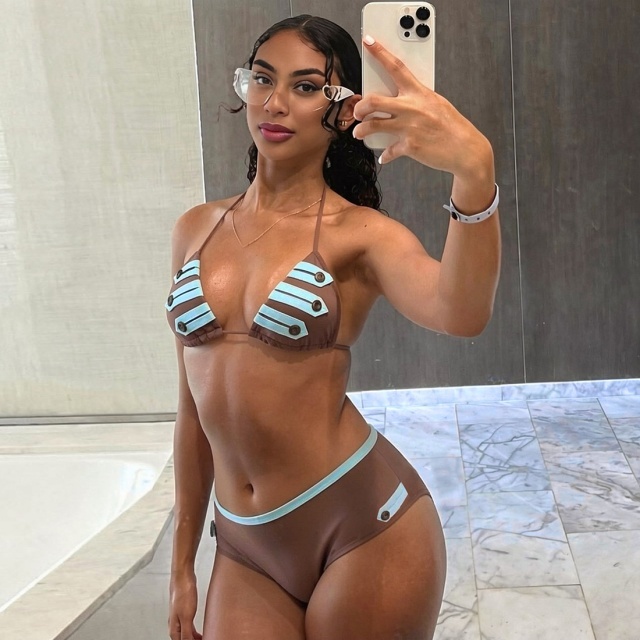 Vacation Style Halter Bikinis Top Mini Short Set