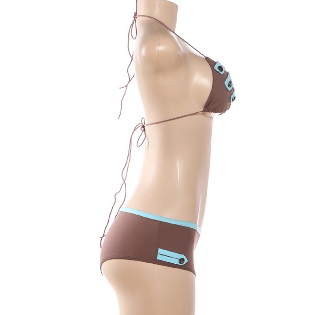 Vacation Style Halter Bikinis Top Mini Short Set