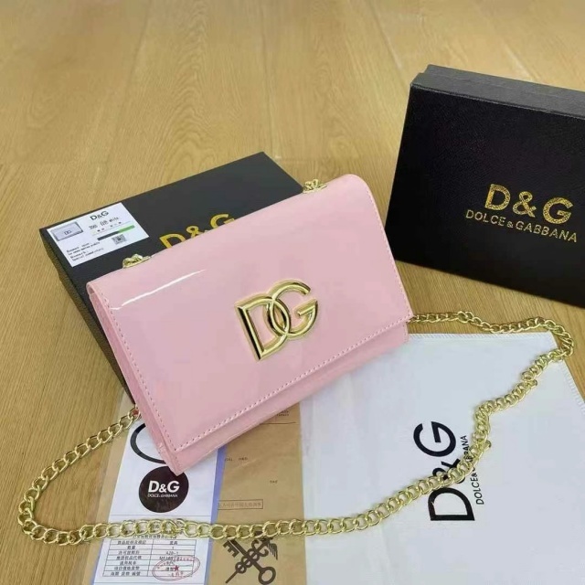 Metal Logo Chained Leather Messenger Bags