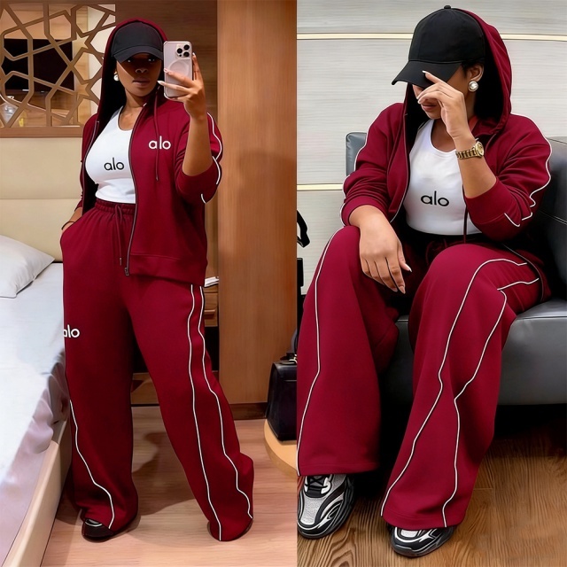 Fashion Embroidery Women Hooded Casual Tracksuit Set