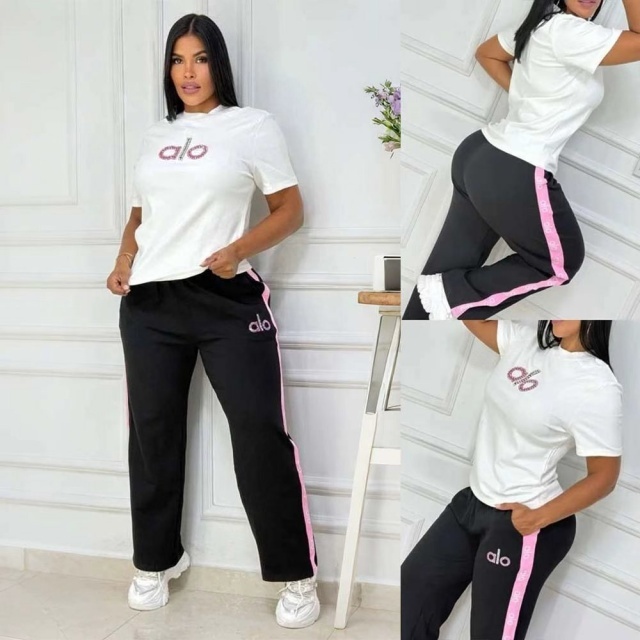 Rhinestones Fashion Women Short Sleeve Casual Tracksuit