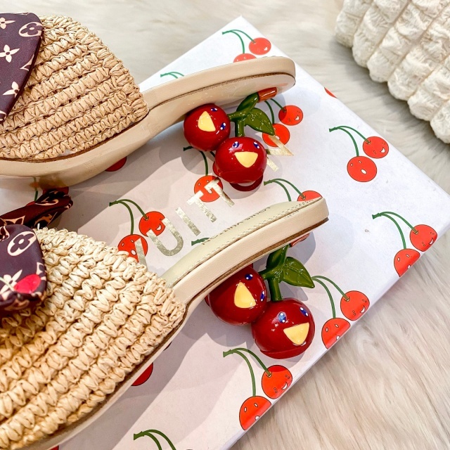 Fashion Cherry Heeled Women Summer Sandals