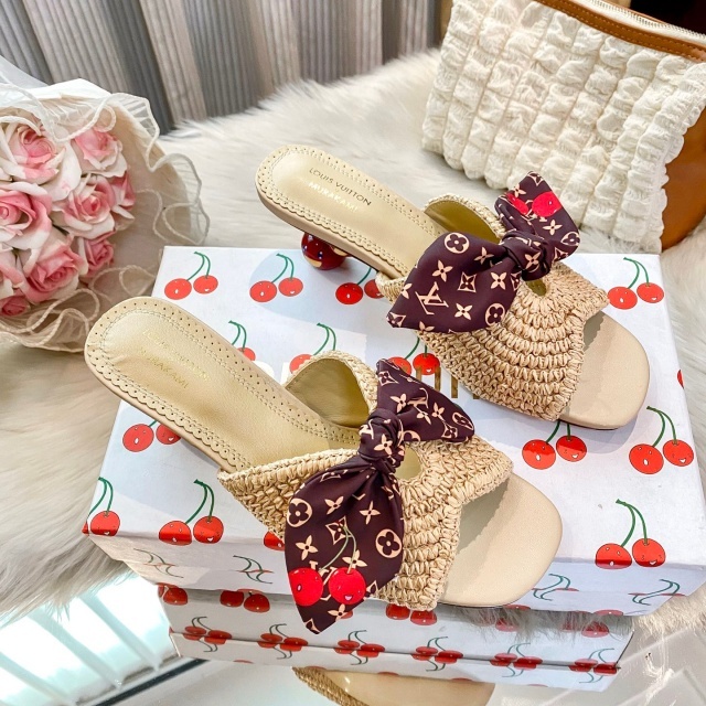 Fashion Cherry Heeled Women Summer Sandals