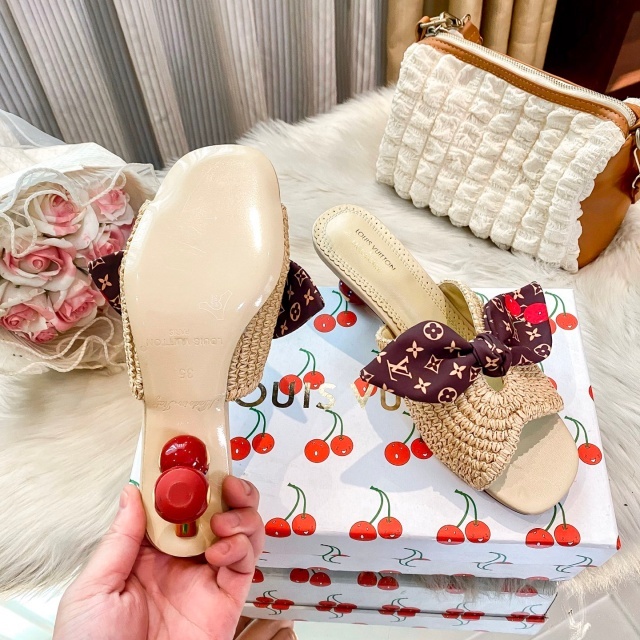 Fashion Cherry Heeled Women Summer Sandals