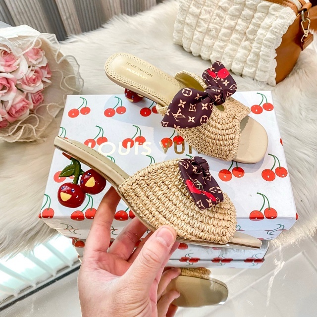 Fashion Cherry Heeled Women Summer Sandals