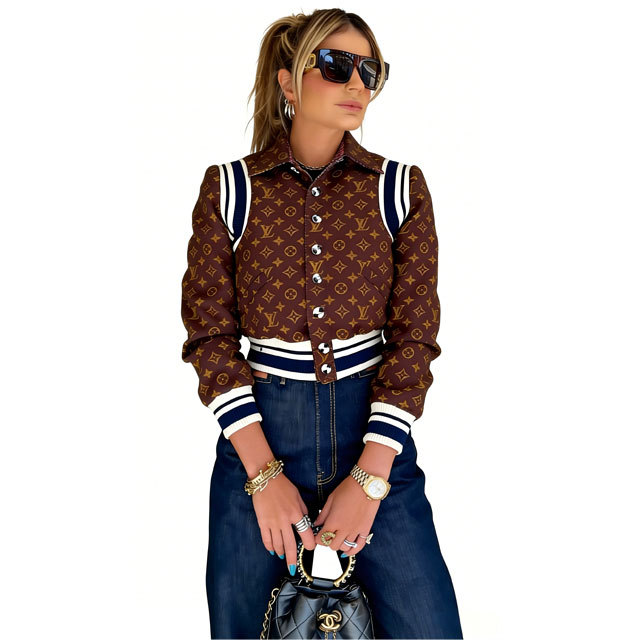 Fashion Women Plus Size Baseball Jackets